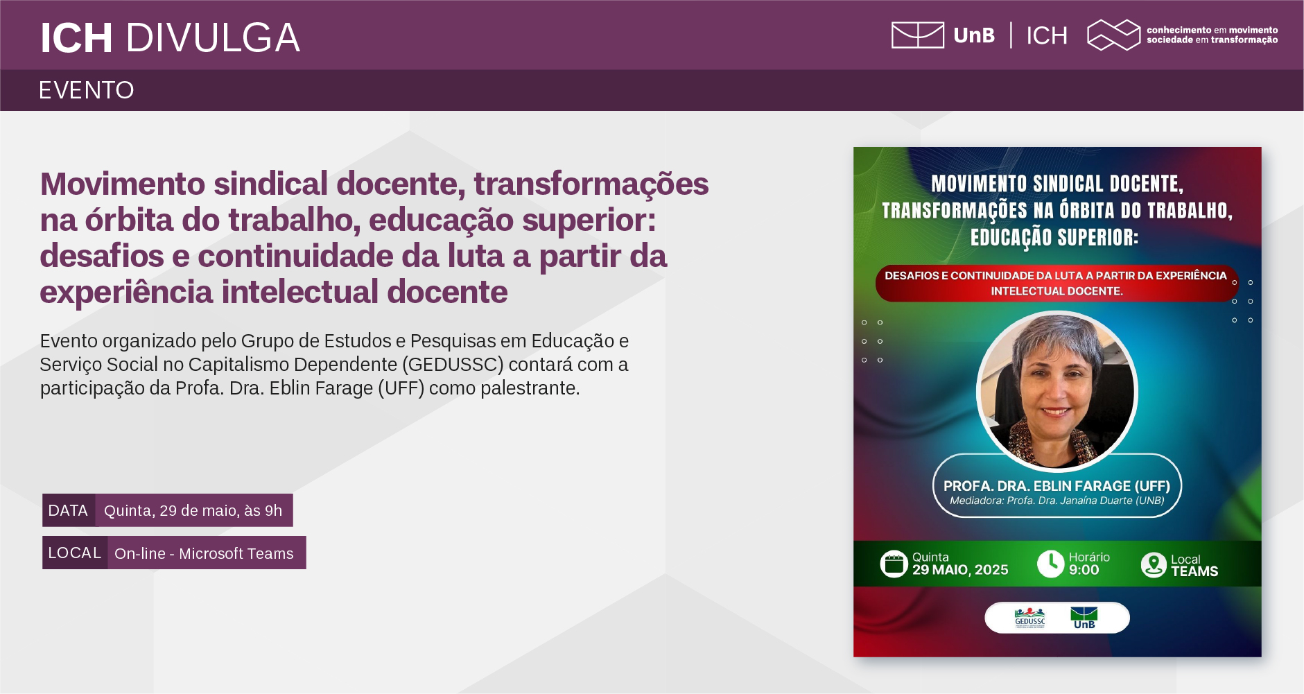 Atividade do Grupo GEDUSSC: clique aqui para se inscrever